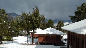 Snowing in Kalsee eco lodge 2018